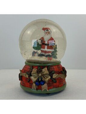 Vintage Santa Claus Musical Christmas Snow Globe 5.75" Glitter Snow Jingle Bells